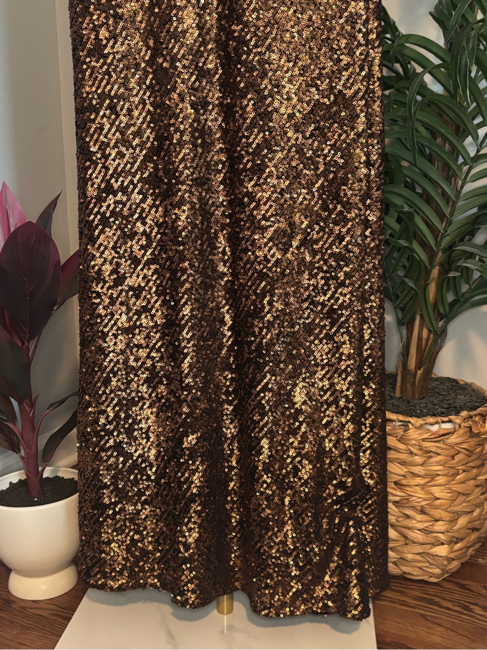 Johnny Was Bronze Sequin Maxi Dress - Picture 12 of 16